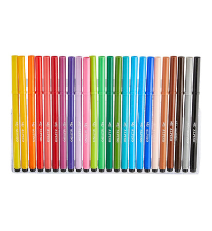 Rotuladores Alpino 24 Colores  Marcadores Escolares Lavables | Plumones para Niños, Dibujar y Pintar