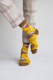 Calcetines para los amantes de la cerveza amarillos con diseño de vasos de cerveza regalo original y divertido para hombres y mujeres