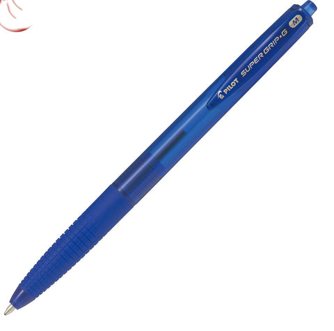 Bolígrafo retráctil Pilot Súper G con tinta color azul.