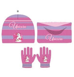 Set Gorro, guantes y braga Unicornio