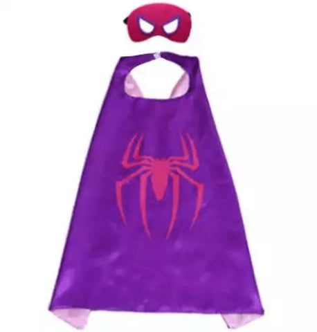Capa y antifaz Spiderman color Lila