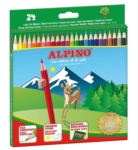 Estuche 24 lápices colores Alpino