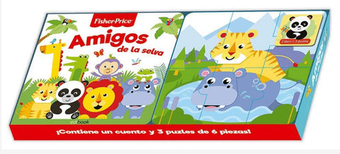 Fisher Price set cuento + 3 puzzles