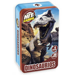 Juego de cartas de dinosaurios en lata.