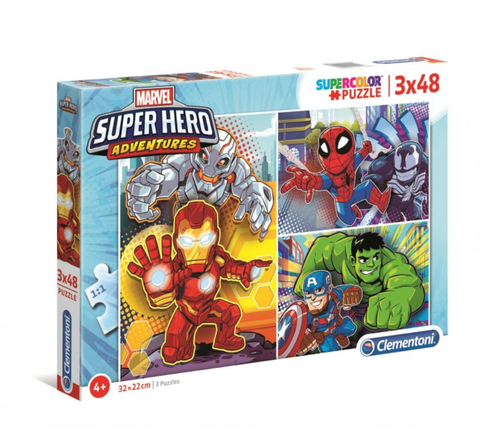 Puzzle 3x48 pzas Marvel Superheroes Aventures