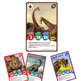 Juego de cartas de dinosaurios en lata.