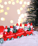 Tren de madera navideño